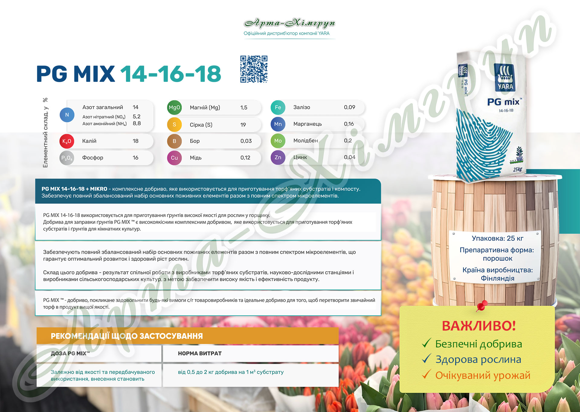 PG MIX 14-16-18 інформація про добриво PG MIX 14-16-18 інформація про добриво